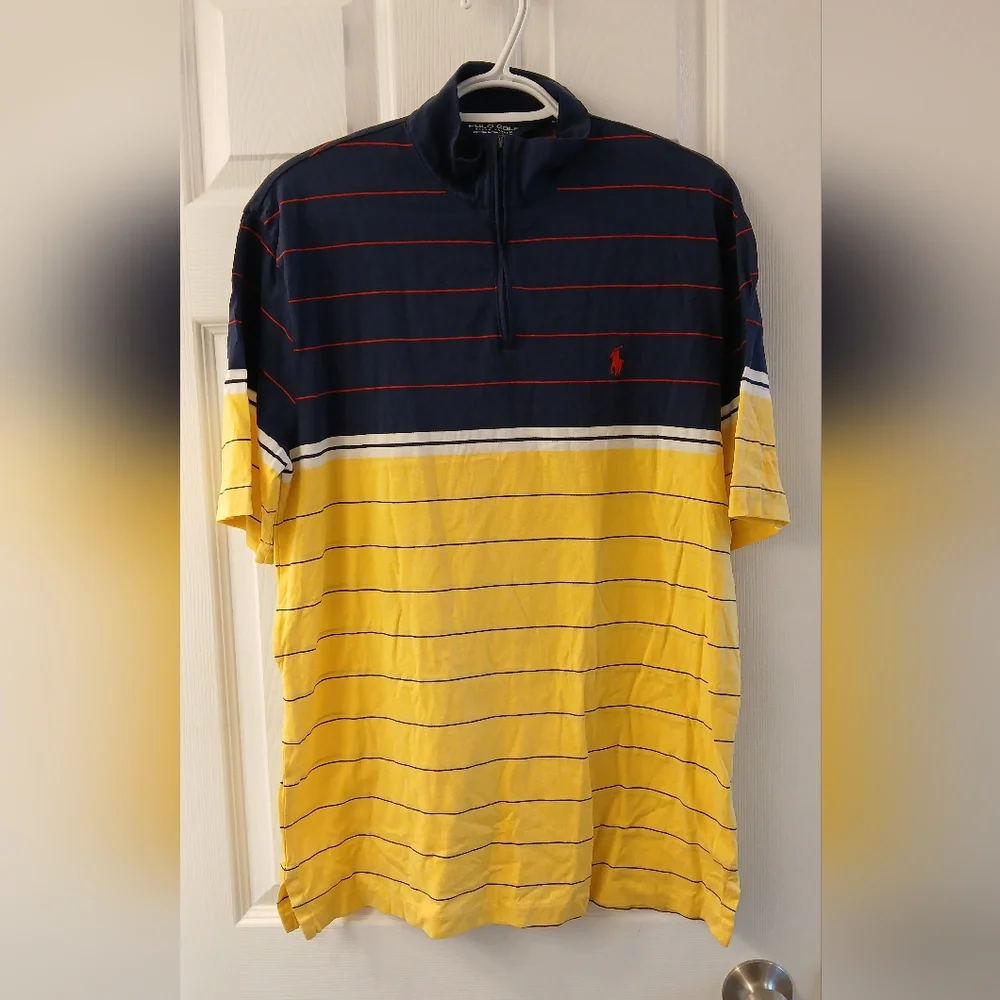 Polo Golf Ralph Lauren Mock Neck Quarter-Zip Bold Colorblock Statement Medium